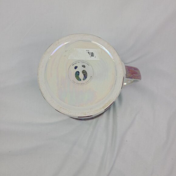 Caribou Coffee Green Iridescent Candy Can Mug NEW 14oz Christmas Holiday - Picture 7 of 9